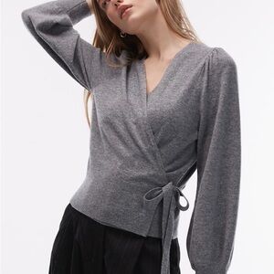 & Other Stories Gray V-Neck Sweater